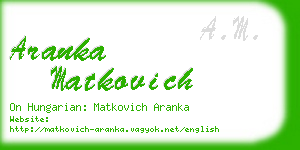 aranka matkovich business card